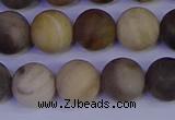 CWJ414 15.5 inches 12mm round matte wood jaspe beads wholesale