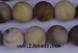 CWJ415 15.5 inches 14mm round matte wood jasper beads wholesale