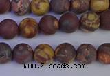 CWJ421 15.5 inches 6mm round matte wood eye jasper beads