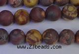 CWJ422 15.5 inches 8mm round matte wood eye jasper beads