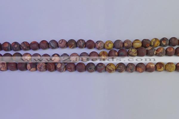 CWJ422 15.5 inches 8mm round matte wood eye jasper beads