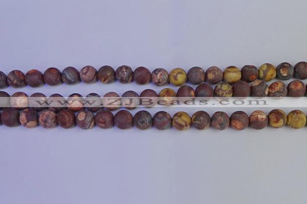 CWJ423 15.5 inches 10mm round matte wood eye jasper beads