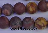 CWJ424 15.5 inches 12mm round matte wood eye jasper beads