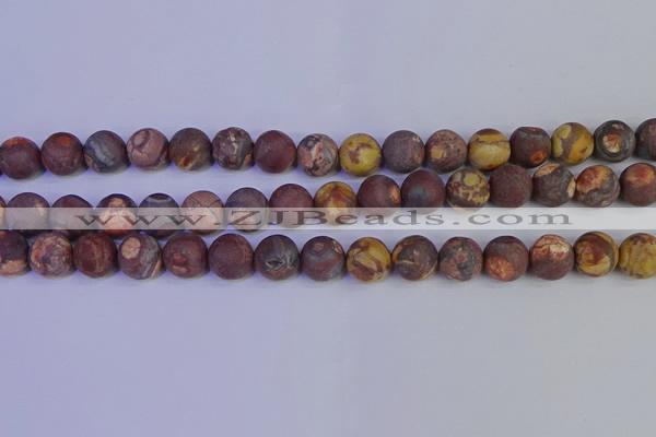 CWJ424 15.5 inches 12mm round matte wood eye jasper beads