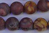 CWJ425 15.5 inches 14mm round matte wood eye jasper beads