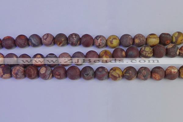 CWJ425 15.5 inches 14mm round matte wood eye jasper beads