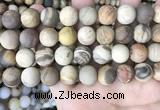 CWJ444 15.5 inches 12mm round matte wood jasper beads wholesale