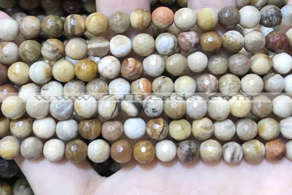 CWJ451 15.5 inches 6mm faceted round wood jasper beads wholesale