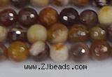 CWJ476 15.5 inches 6mm faceted round wood jasper gemstone beads