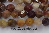 CWJ490 15.5 inches 6mm faceted nuggets wood jasper beads