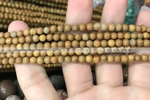 CWJ510 15.5 inches 4mm round wooden jasper beads wholesale