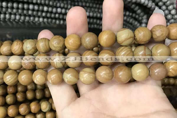 CWJ514 15.5 inches 12mm round wooden jasper beads wholesale