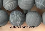 CWJ560 15.5 inches 12mm round matte coffee wood jasper beads wholesale