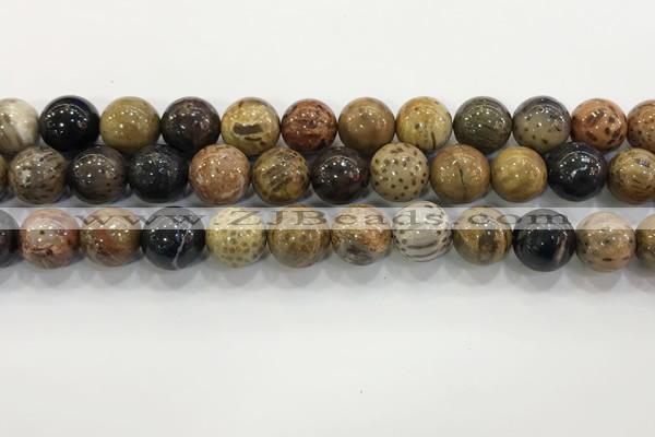 CWJ584 15.5 inches 12mm round wooden jasper beads wholesale