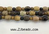 CWJ588 15.5 inches 10mm round & 13*15mm - 15*18mm rice wooden jasper beads