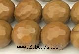 CWJ602 15 inches 8mm faceted round wooden jasper beads wholesale