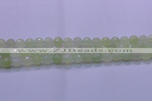 CXJ221 15.5 inches 12mm faceted round New jade beads wholesale
