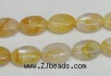 CYC01 15.5 inches 10*14mm oval yellow crystal quartz beads