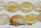 CYC02 15.5 inches 15*20mm oval yellow crystal quartz beads