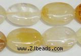 CYC03 15.5 inches 18*25mm oval yellow crystal quartz beads