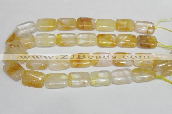 CYC10 15.5 inches 18*25mm rectangle yellow crystal quartz beads