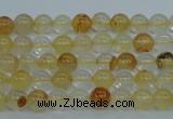 CYC101 15.5 inches 6mm round yellow crystal quartz beads