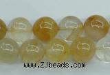 CYC104 15.5 inches 12mm round yellow crystal quartz beads