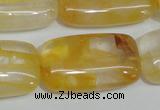 CYC11 15.5 inches 20*35mm rectangle yellow crystal quartz beads
