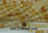 CYC110 15.5 inches 4mm faceted round yellow crystal quartz beads