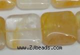 CYC14 15.5 inches 25*25mm square yellow crystal quartz beads