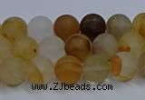 CYC141 15.5 inches 6mm round matte yellow quartz beads wholesale