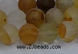 CYC142 15.5 inches 8mm round matte yellow quartz beads wholesale