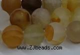 CYC143 15.5 inches 10mm round matte yellow quartz beads wholesale