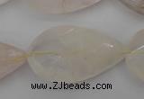 CYC206 15.5 inches 22*38mm twisted & faceted teardrop yellow quartz beads