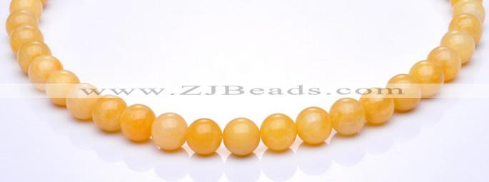CYJ06 14mm round 16 inches yellow jade gemstone beads Wholesale