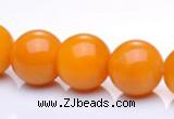 CYJ15 14mm round 16 inches yellow jade gemstone beads Wholesale