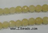 CYJ152 15.5 inches 8mm faceted round yellow jade beads wholesale