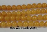 CYJ158 15.5 inches 4mm round yellow jade beads wholesale