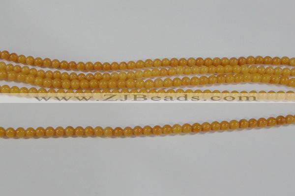 CYJ158 15.5 inches 4mm round yellow jade beads wholesale