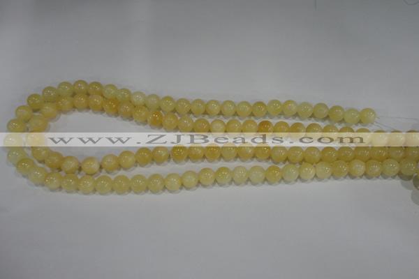 CYJ161 15.5 inches 8mm round yellow jade beads wholesale