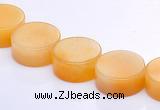 CYJ20 16 inches 12mm coin yellow jade gemstone beads Wholesale