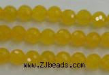 CYJ201 15.5 inches 6mm faceted round yellow jade beads wholesale