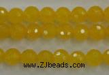 CYJ202 15.5 inches 8mm faceted round yellow jade beads wholesale