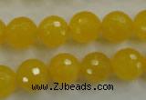 CYJ204 15.5 inches 12mm faceted round yellow jade beads wholesale