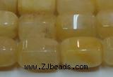 CYJ270 15.5 inches 10*14mm faceted tube yellow jade gemstone beads