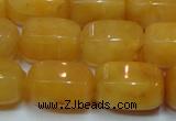 CYJ271 15.5 inches 10*14mm faceted tube yellow jade gemstone beads