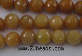 CYJ324 15.5 inches 10mm faceted round yellow jade beads wholesale