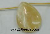 CYJ56 30*40mm top-drilled flat teardrop yellow jade gemstone beads