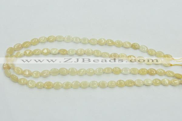 CYJ59 15.5 inches 8*10mm oval yellow jade gemstone beads wholesale