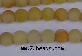 CYJ601 15.5 inches 6mm round matte yellow jade beads wholesale